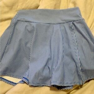 Blue Gingham Pleated Women’s Skort